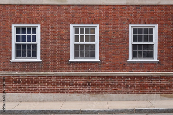 Obraz college windows on brick wall