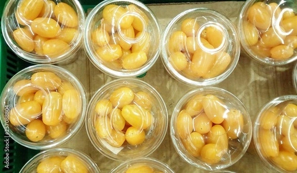 Obraz fruits and vegetables store background