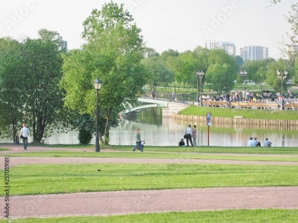 Obraz walk in the spring city