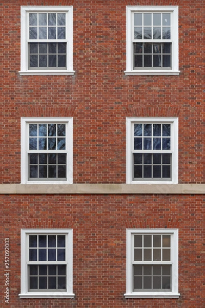 Obraz college windows on brick wall