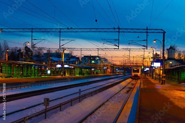 Fototapeta Train at the trainstation