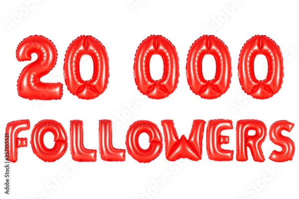 Obraz twenty thousand followers, red color