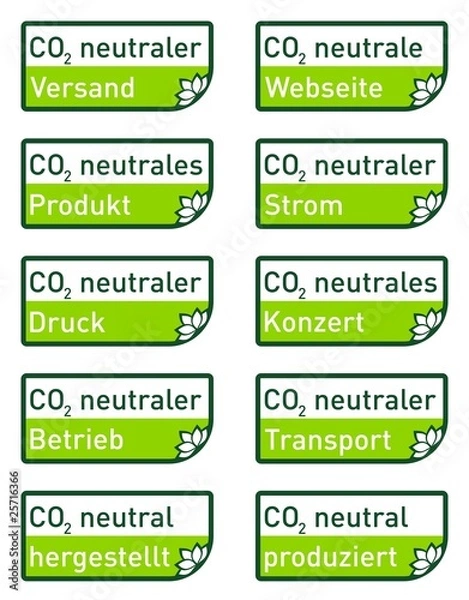Obraz CO2 Neutral Icon Set