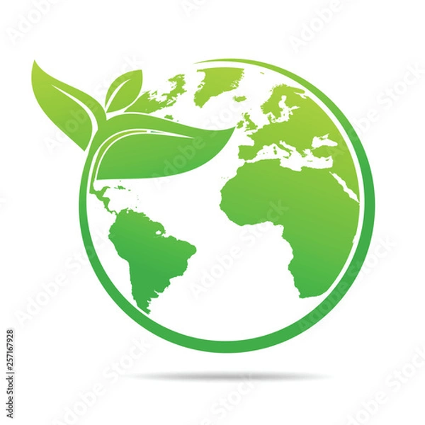 Obraz World environmental ,saving logo and ecology friendly concept  Vector illustration