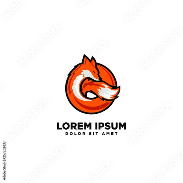 Obraz orange fox logo