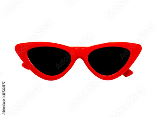Fototapeta Orange or Red Sunglasses on white backgound