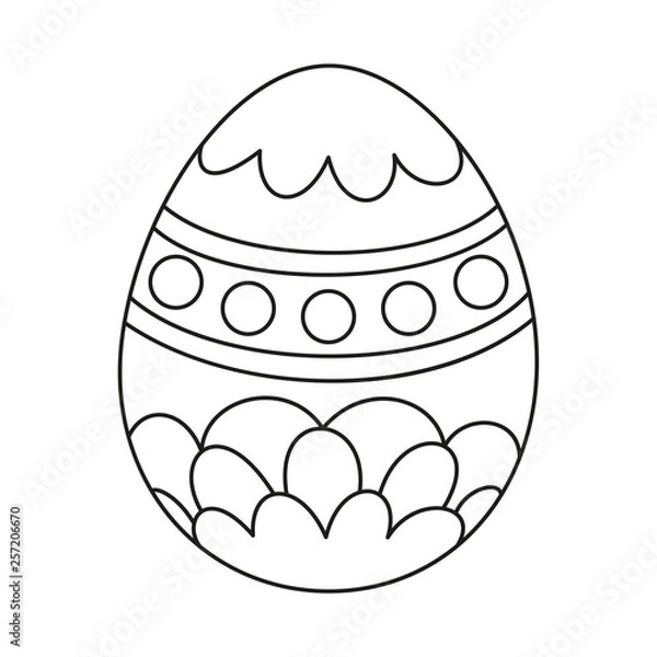 Obraz Line art black and white painted easter egg