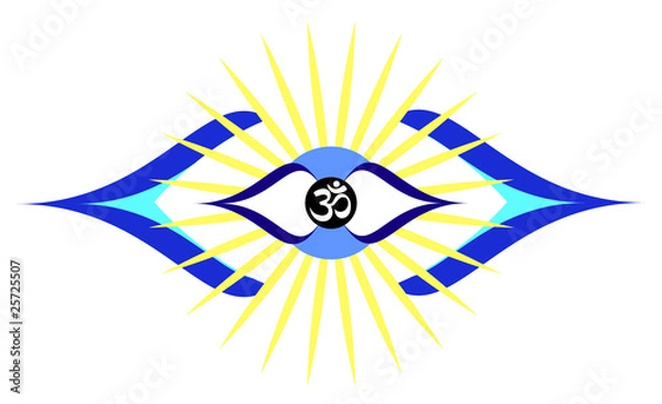 Fototapeta Third eye  ajna chakra vector