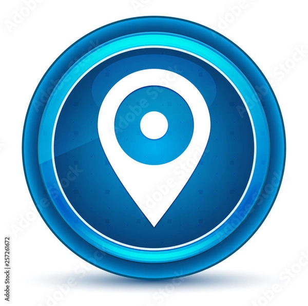Fototapeta Location pin icon eyeball blue round button