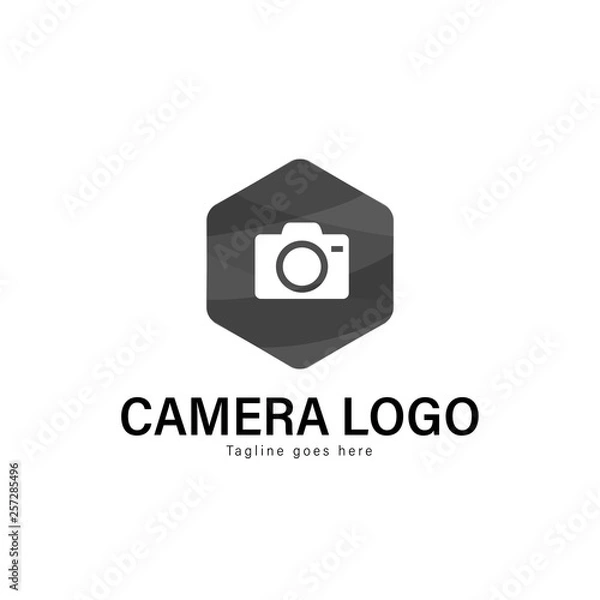 Fototapeta Camera logo template design. Camera logo with modern frame vector design