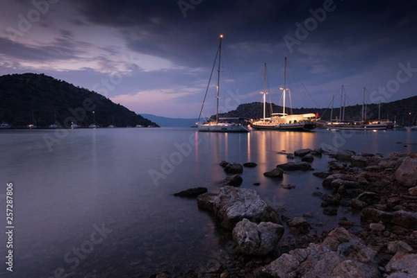 Obraz Sailing Boats on a summer evening at Eagean sea.