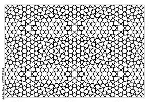 Obraz Decorative panel for laser cutting. Oriental geometric pattern.