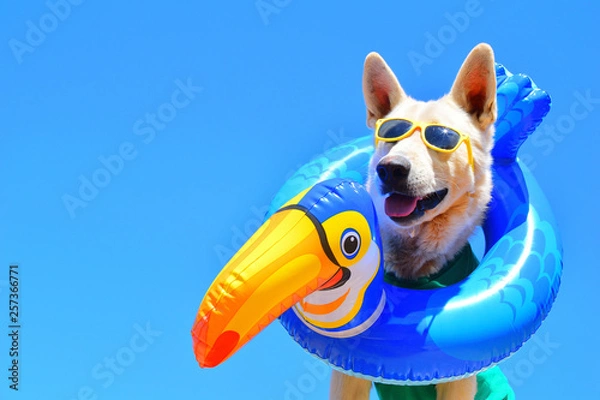 Obraz happy dog with sunglasses