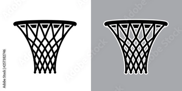Obraz Vector illustration of basket for basketball game on light and dark backgrounds.