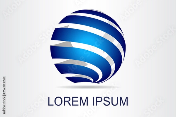 Obraz Abstract technology logo stylized spherical surface with abstract shapes. This logo is suitable for global company, world technologies, media and publicity agencies 