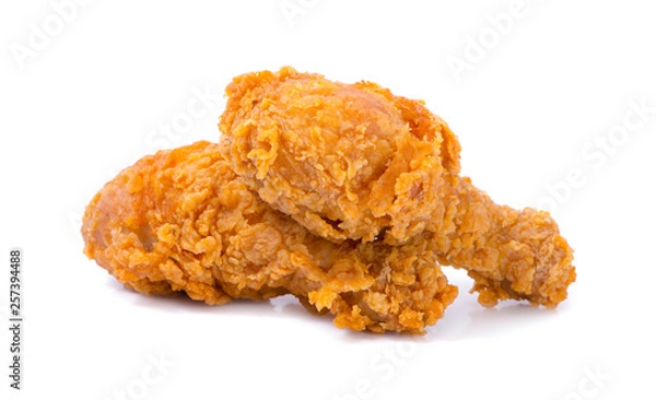 Obraz hot and crispy fried chicken legs isolated on a white background