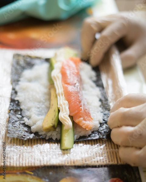 Fototapeta sushi roll