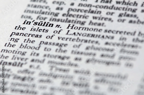 Obraz focus on the word insulin