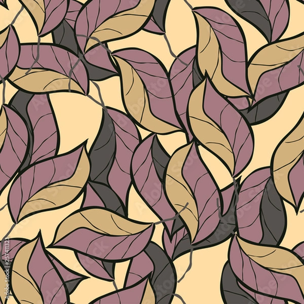 Fototapeta Seamless pattern with leaves