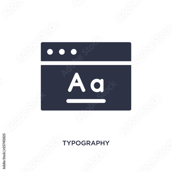 Fototapeta typography icon on white background. Simple element illustration from creative pocess concept.