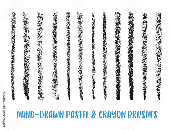 Obraz Hand-Drawn Crayon & Pastel Paint Brush Set for Sketch, Texture and Lettering