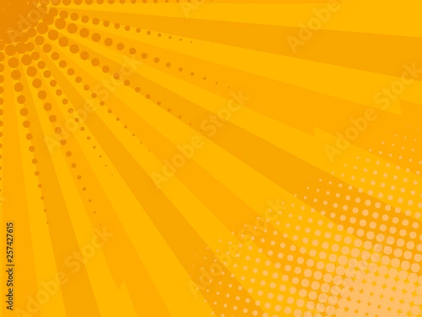 Fototapeta Ray vector background for comics. Yellow color