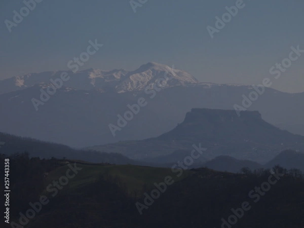 Obraz appennino, pietra di bismantova, panorama