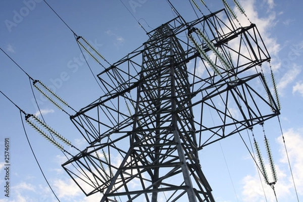 Obraz Electric pylon and power lines.