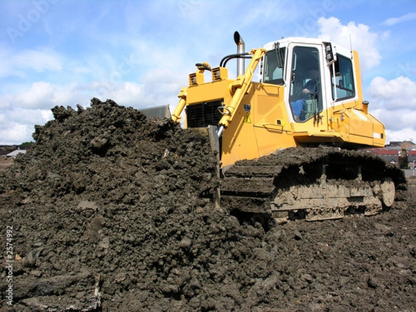 Fototapeta bulldozer pushing