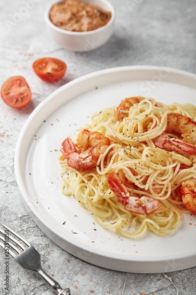 Obraz paste with shrimps