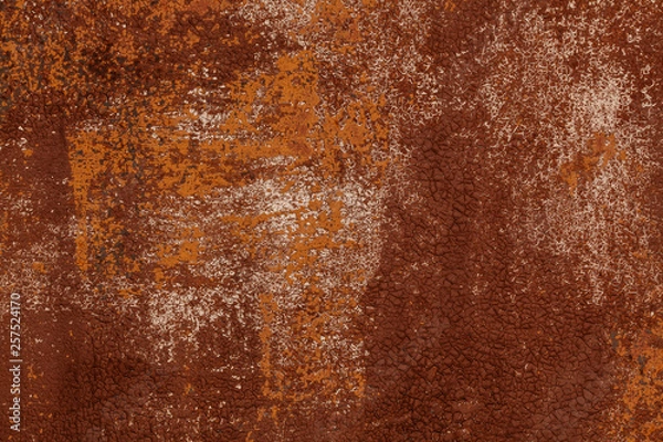 Fototapeta Grunge rusted metal texture. Rusty corrosion and oxidized background. Worn metallic iron panel.