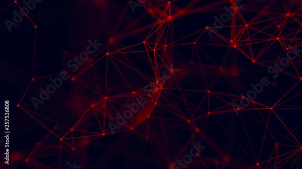 Obraz Big data visualization. Abstract background with connecting dots and lines. 3D rendering. High resolution.