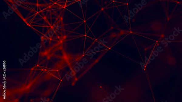 Obraz Big data visualization. Abstract background with connecting dots and lines. 3D rendering. High resolution.
