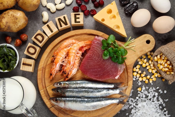 Obraz Foods high in iodine.