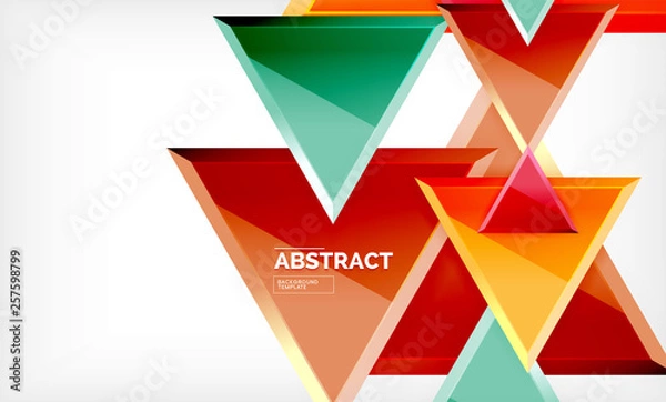Fototapeta Triangular low poly background design, multicolored triangles