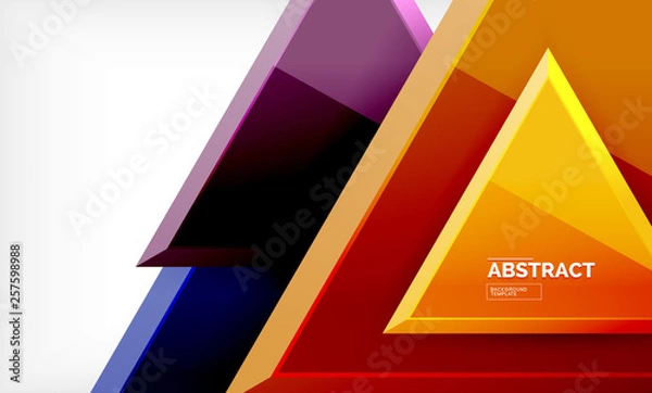 Fototapeta Flying triangles compostion geometric background