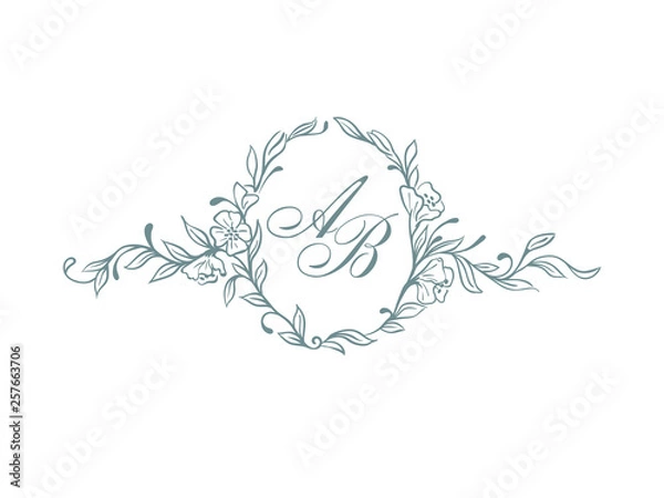 Obraz Vintage monogram template