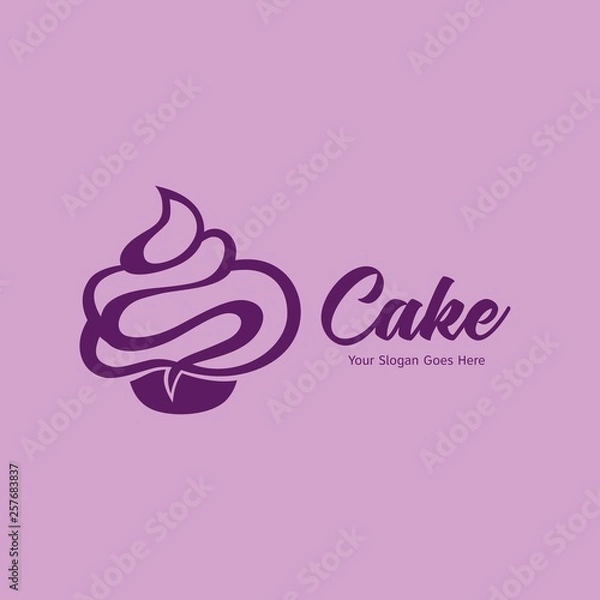 Obraz Cupcake logo design