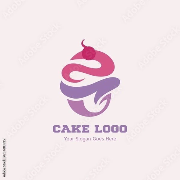 Obraz Cupcake logo icon