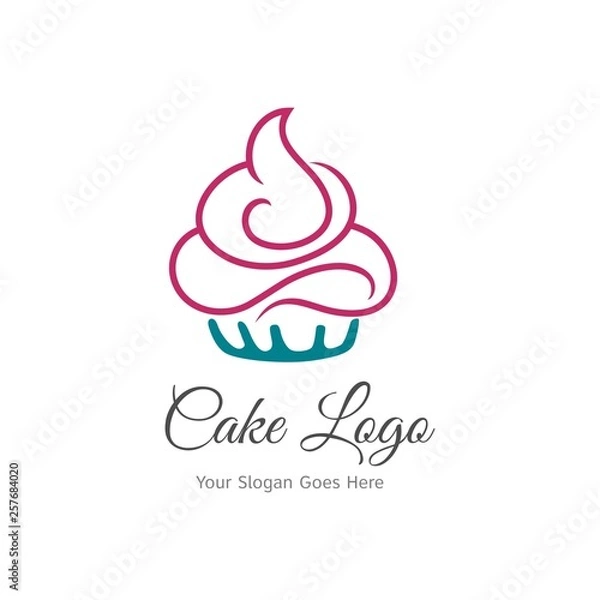 Obraz Cupcake logo design