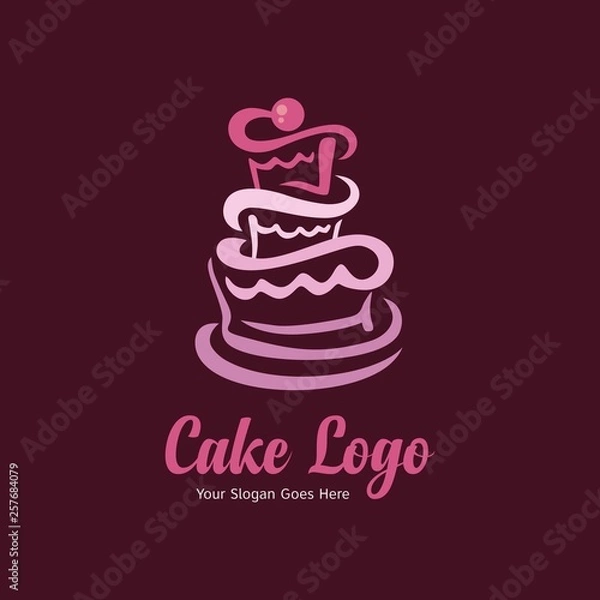 Obraz Wedding cake logo design