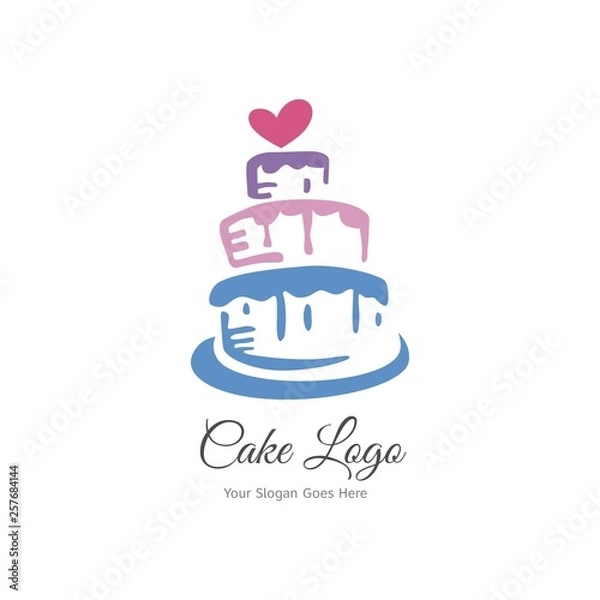 Obraz Wedding cake logo design