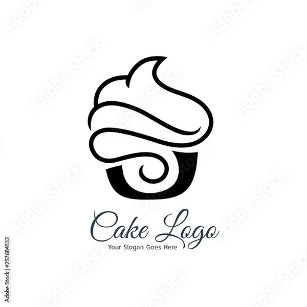 Obraz Cupcake logo design