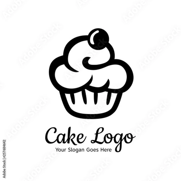 Obraz Cupcake logo design