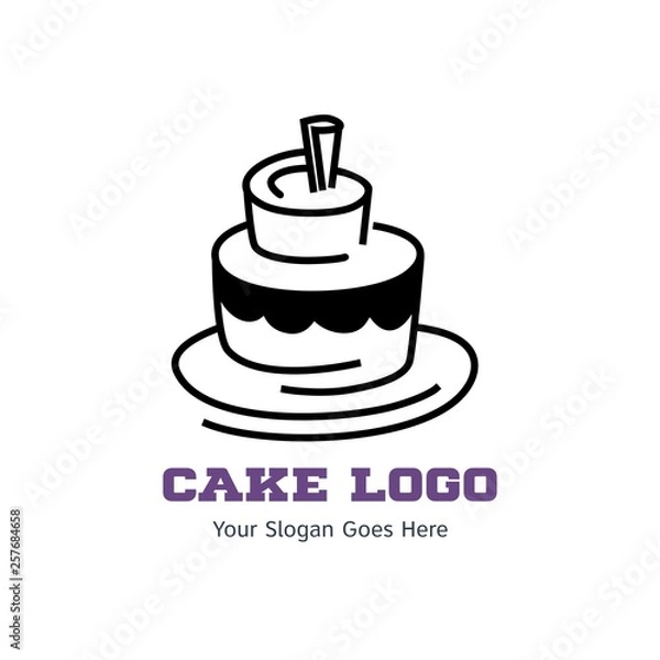 Obraz Wedding cake logo design
