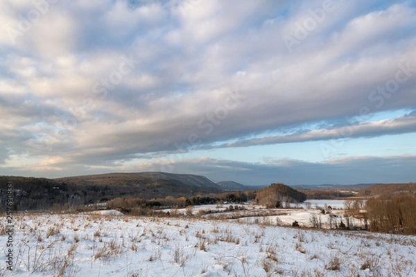 Obraz Snow Hillside Overlooking the Hudson Valley, Pine Plains, New York