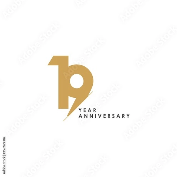 Obraz 19 Year Anniversary Vector Template Design Illustration
