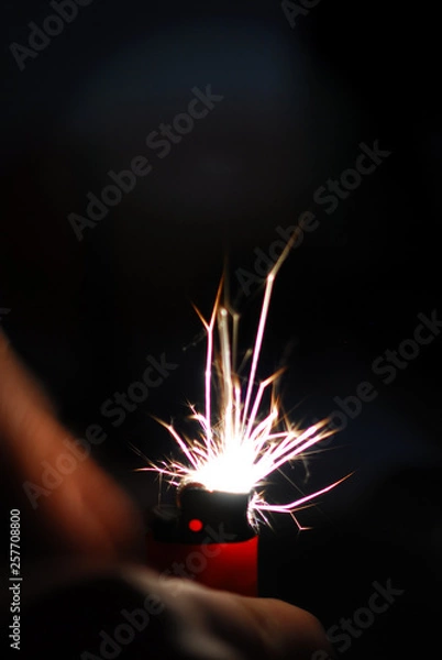 Obraz Lighter sparks macro
