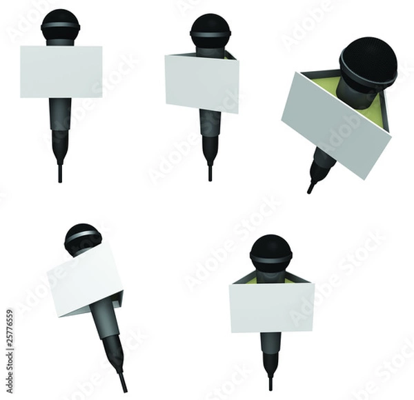 Obraz Microphones with flag