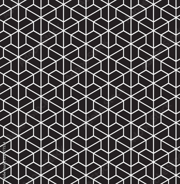 Fototapeta Seamless abstract geometric isometric pattern background wallpaper.